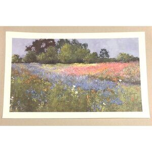 22"x14" Texas Wildflowers Landscape Art PRINT Signed & Numbered by OPAL PALMER